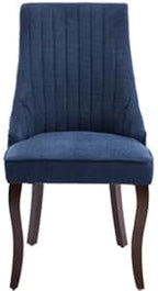 ODUSE-DAILY Navy Mid Century Dining Chairs Set of 4, Modern Kitchen & Dining Room Chairs Set of 4, Linen Upholstered Kitchen Chair, Sillas de Comedor, Wood Legs (Blue, 4 Pcs)