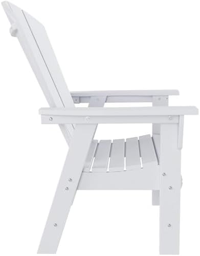 Costaelm Fire Pit Chairs, Outdoor Chair HDPE Adirondack Chair, Modern Patio Porch Chair, Front Porch Backyard Deck Outside Chairs, White