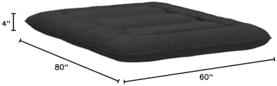 MAXYOYO Japanese Floor Mattress Futon Mattress, 4" Thicken Tatami Mat Sleeping Pad Foldable Roll Up Mat Boys Girls Dormitory Pad Kids Floor Lounger Cushion, Black, Queen