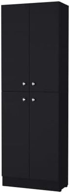 71" Tall Kitchen Pantry Cabinet with Storage,4-Door Wooden Cupboard Credenza Bufffet Cabinet, Freestanding Kitchen Hutch for Living Room, Dining Room,Black