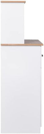 Kitchen Pantry Cabinet, Wooden Buffet Sideboard for Coffee Maker & Toaster, Storage Cabinet for Snacks, Spices & Wine, Fits Kitchen, Dining Room & Coffee Bar,Brown White