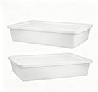 2-Pack 41 Quart Clear Plastic Underbed Storage Container with White Snap-On Lid for Dorm Room, Apartment, and Small Space Storage