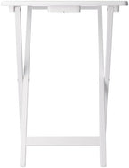 Winsome Alex Set of 2 Foldable Snack Tables, White | Easy to Store Small Portable Fold Up Table Set for Kitchen, Living Room TV Dining, Crafts, Puzzles, Work From Home