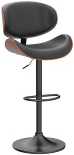 YaFiti Swivel Bar Stools Set of 2, Bar Stools for Kitchen Counter, Black | Comfortable Faux Leather Seating with Ergonomic Support and a Sturdy Footrest for Modern Kitchen Islands and Home Bars