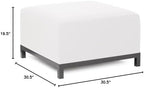 Howard Elliott Axis Patio Ottoman with Cover, Upholstered Footstoll Coffee Table Ottoman Bench, Seating Futniture for Both Indoor & Outdoor Home and Office, Titanium Frame, Seascape Natural