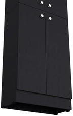 71" Tall Kitchen Pantry Cabinet with Storage,4-Door Wooden Cupboard Credenza Bufffet Cabinet, Freestanding Kitchen Hutch for Living Room, Dining Room,Black