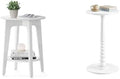 VASAGLE Small Round End Table, Round End Drink Table, Cloud White ULET283T14, ULET293WB02S