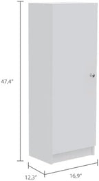 Della 60 Kitchen Pantry with Countertop, Closed & Open Storage -White