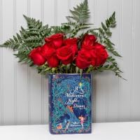Steel Mill & Co Original Book-Shaped Decorative Vase, Shakespeare Inspired Ceramic Vases for Home Decor, Cute Bookshelf Decor, Unique Vase for Book Lovers (A Midsummer Night's Dream)