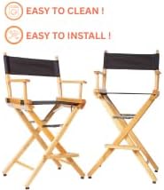 Filmcraft Professional Grade Studio Director's Chairs (30" Bar Height, Natural Finish, Black Nylon Canvas)