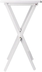 Winsome Alex Set of 2 Foldable Snack Tables, White | Easy to Store Small Portable Fold Up Table Set for Kitchen, Living Room TV Dining, Crafts, Puzzles, Work From Home