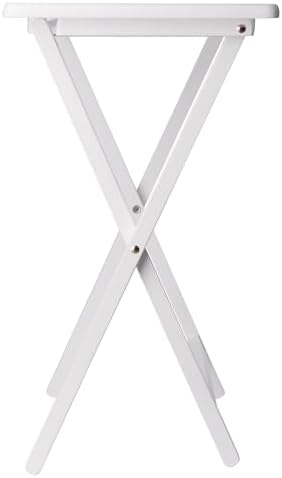 Winsome Alex Set of 2 Foldable Snack Tables, White | Easy to Store Small Portable Fold Up Table Set for Kitchen, Living Room TV Dining, Crafts, Puzzles, Work From Home