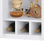IDEALHOUSE Wine Bar Cabinet with Sliding Barn Door, Coffee Cabinet with Wine Rack and Glass Holder, Kitchen Buffet Sideboard with Storage, Liquor Bar for Living Room, Dining Room, White