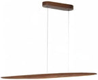 YISDESIGN 51" Wood Linear Pendant Light Wood Dining Room Light Fixture Modern Pool Table Lights Kitchen Island Lights for Dining Room Bar Kitchen Island Walnut Color