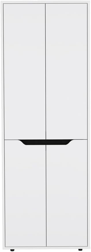 23.6" D*11.8" W*66.9" H Freestanding Storage Cabinet with 3 Shelves, Double Door, Rectangular Kitchen Pantry, Modern Minimalist, for Living Room, Dining Room, White