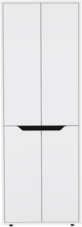 23.6" D*11.8" W*66.9" H Freestanding Storage Cabinet with 3 Shelves, Double Door, Rectangular Kitchen Pantry, Modern Minimalist, for Living Room, Dining Room, White