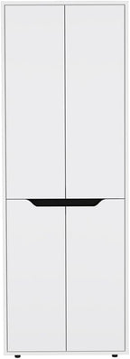 23.6" D*11.8" W*66.9" H Freestanding Storage Cabinet with 3 Shelves, Double Door, Rectangular Kitchen Pantry, Modern Minimalist, for Living Room, Dining Room, White