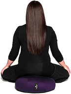 Hugger Mugger Zafu Meditation Cushion - Support in Cross-Legged Sitting, Buckwheat Filled, Durable Fabric, Convenient Handle, Handmade in USA