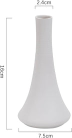 2-Piece White Matte Ceramic vase Set, Farmhouse Decoration, Decorative vase, Suitable for Kitchen, Bedroom, Office, Living Room, Bathroom, and Shelf Center Dining Table Decoration
