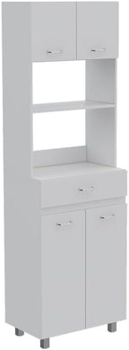 Maykoosh White Kitchen Pantry Cabinet - Appliance Storage with Drawer & Adjustable Legs