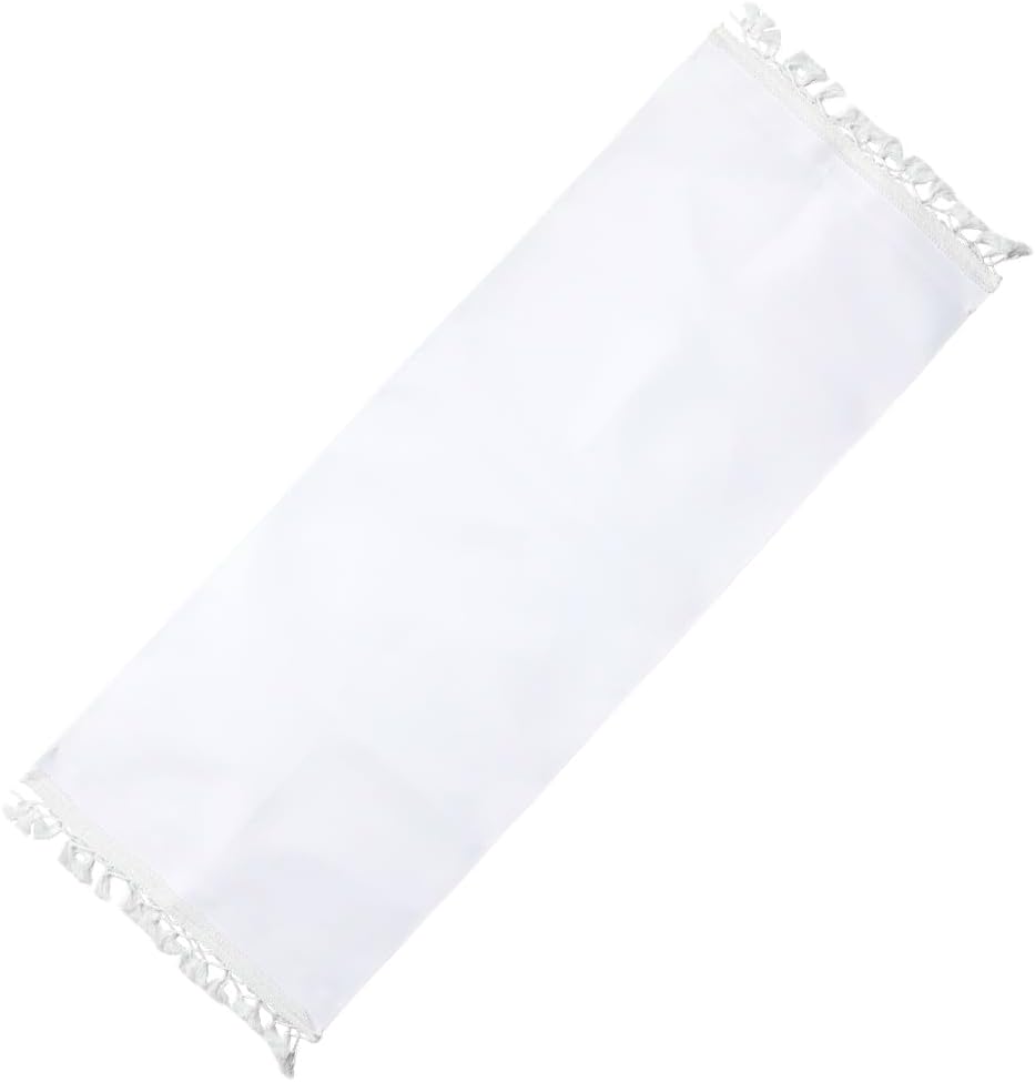 GORGECRAFT 1pc Beach Sling Chair Replacement Canvas White Lounge Chair Replacement Fabric with Fringe 47.2x17.3 Inch Chair Fabric Reclining Sling Replacement for Sunbathing Courtyard Patio Outdoor