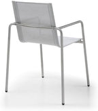 HomeRoots Set of Four Light Gray Steel Sling Outdoor Arm Chairs