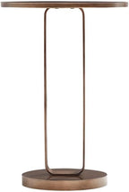 Pemberly Row Contemporary Round Accent Table, Antique Bronze Metal Finish, 15.75" Diameter x 22.5" H, Open Oval Pedestal Design, Compact Durable Side Table for Living Room or Bedroom Decor