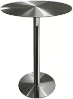 Round Bar Table,Sofa Side Table for Living Room,Freestanding Breakfast Desk with Stainless Steel Top and Stand,Easy to Assemble(50x105cm)