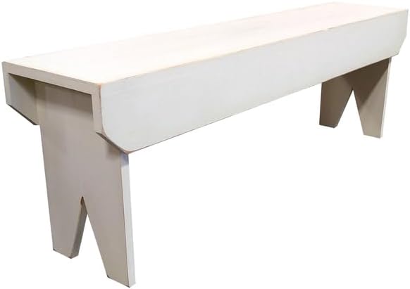 4 ft. Simple Wood Bench, Antique Cottage