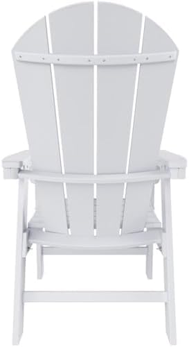 Costaelm Fire Pit Chairs, Outdoor Chair HDPE Adirondack Chair, Modern Patio Porch Chair, Front Porch Backyard Deck Outside Chairs, White