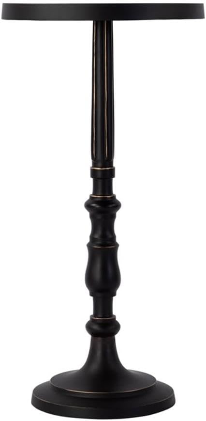 Beaumont Lane Round Metal Pedestal End Table, 12" W x 23.5" H, Bronze Powder-Coated Finish, Sturdy Aluminum Construction, Lightweight Design, Ideal for Living Room, Bedroom, Office, Commercial Use