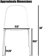 2xhome Set of 4 Modern Stackable Armless Dining Chairs | Plastic Shell Seat with Metal Legs | Indoor or Outdoor Use | Home Kitchen Patio, Blue