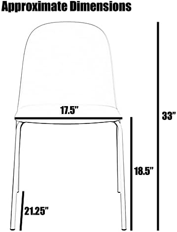 2xhome Set of 4 Modern Stackable Armless Dining Chairs | Plastic Shell Seat with Metal Legs | Indoor or Outdoor Use | Home Kitchen Patio, Blue