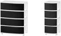 IRIS USA 4 Wide Drawer + 4 Slim Drawer Storage Organizer Unit for Bedroom, Closet, Living Room, Nursery, Dorm, White Frame with Matte Black Front Panels