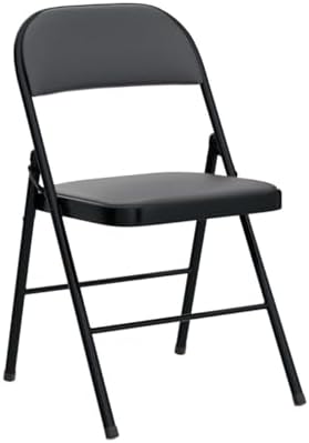 Karl home 6 Pack Black Folding Chairs with Padded Seats for Outdoor & Indoor, Portable Stackable Commercial Seat with Steel Frame for Events Office Wedding Party, 330lbs Capacity