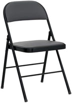 Karl home 6 Pack Black Folding Chairs with Padded Seats for Outdoor & Indoor, Portable Stackable Commercial Seat with Steel Frame for Events Office Wedding Party, 330lbs Capacity