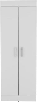 Modern Kitchen Pantry, Storage Cabinet with 2 Doors, White, Engineered Wood, for Dining Room, Easy to Clean
