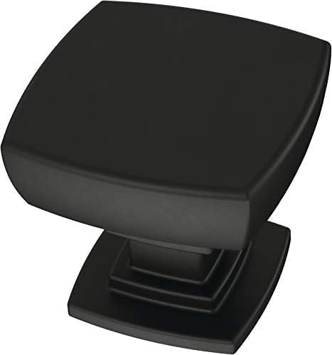 Franklin Brass – Square Matte Black Cabinet Knobs for Dressers, Drawers, Kitchen Cabinet Door, Vanity, Furniture, Closet Knobs, 1-1/8 Inch | Parow | 10 Count (Pack of 6)