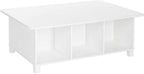 RiverRidge Kids Desk and Activity Table with 6 Storage Cubbies for Folding Bins - Art Craft or Train Table Design for Play Area Toy Organization - White