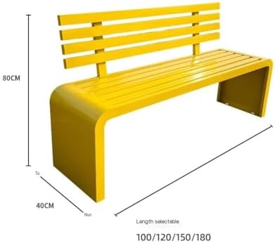 Outdoor Bench, Iron Anti-Corrosion Wood Park Bench with backrest Outdoor Bench Garden Public Leisure Seats Garden Bench(Pink,120cm)