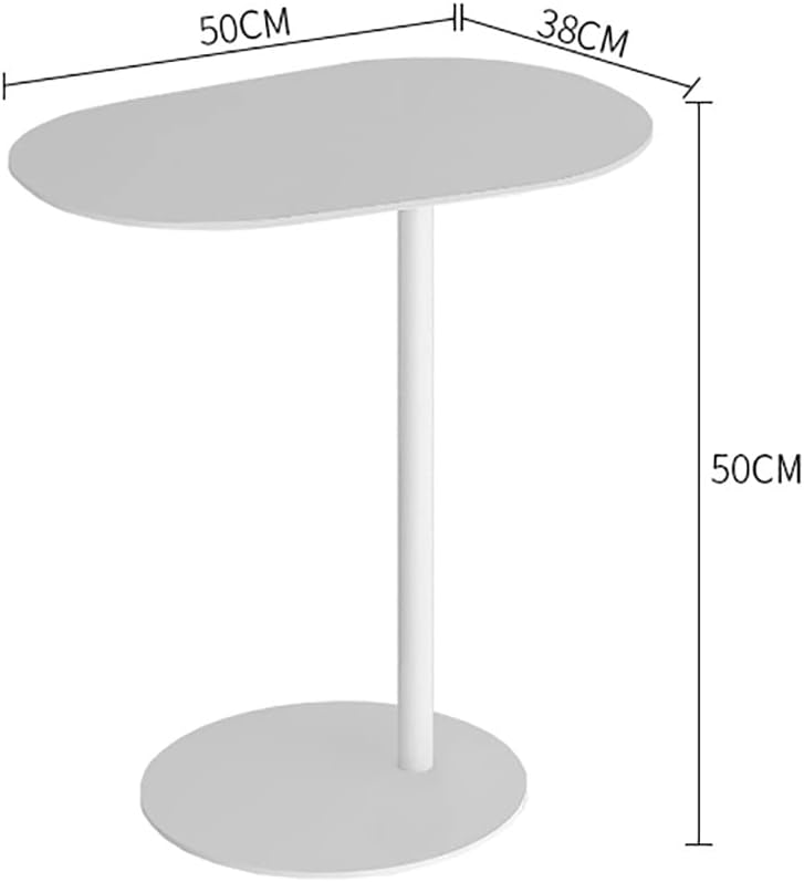 C-Shaped Side Table, Iron Living Room Table, Mini Corner Table for Bedroom or Cafe, Versatile Accent End Table