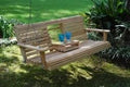 6 ft. Cypress Flip Cup Holder Swing, Natural