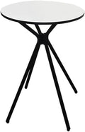 Oval Side Table, 10mm HPL Tabletop End Table, 110 lbs Detachable Small Side Table for Small Spaces with X-Shaped Iron Legs, Waterproof Scratch-Resistant Table for Living Room Bedroom Camping Picnic