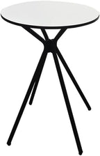 Oval Side Table, 10mm HPL Tabletop End Table, 110 lbs Detachable Small Side Table for Small Spaces with X-Shaped Iron Legs, Waterproof Scratch-Resistant Table for Living Room Bedroom Camping Picnic