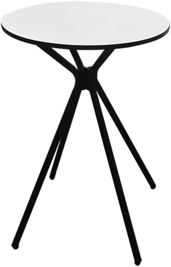 Oval Side Table, 10mm HPL Tabletop End Table, 110 lbs Detachable Small Side Table for Small Spaces with X-Shaped Iron Legs, Waterproof Scratch-Resistant Table for Living Room Bedroom Camping Picnic