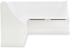 Riverbay Furniture Wood Corner Kitchen Breakfast Nook Set, White Finish, Pine and MDF with Hidden Storage, Smooth Rounded Corners, Soft Close Hinges, Space-Saving Design, Dining Room or Small Kitchen