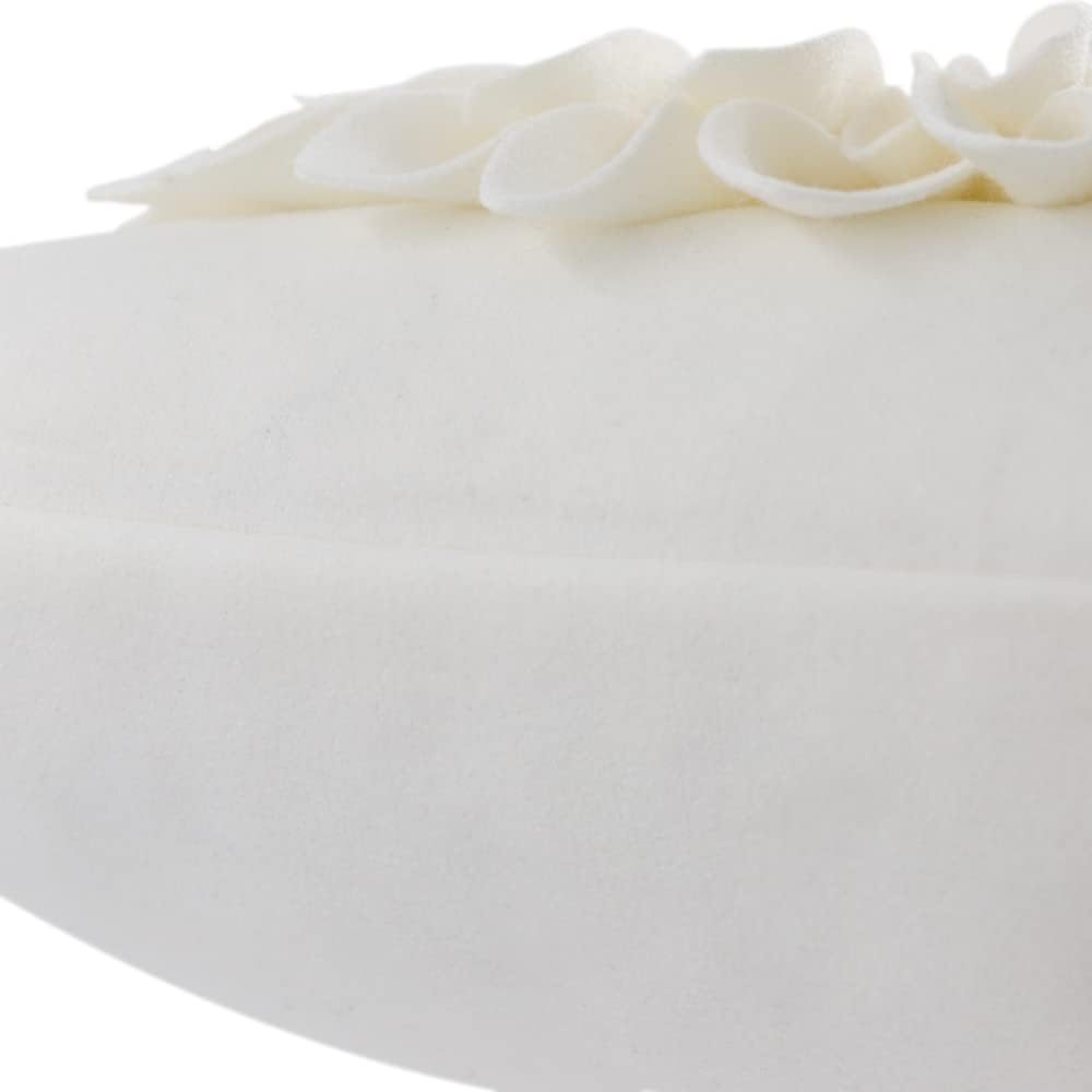 OiseauVoler Decorative 3D Flower Throw Pillow Covers Handmade Cushion Cover Cases for Couch Bed Living Room Farmhouse Home Decor 18 x 18 Inch Cream White