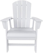 Costaelm Fire Pit Chairs, Outdoor Chair HDPE Adirondack Chair, Modern Patio Porch Chair, Front Porch Backyard Deck Outside Chairs, White