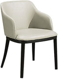 Modern Leather Dining Chairs Set of 2 for Kitchen Office and Home Use Stylish Backrest Armchair for Reception Negotiation and Meeting Rooms White Color
