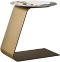 End Table Creative End Table Slate Carbon Steel Coffee Table Unique Side Table Sofa Bedroom Living Room Tray Table Modern Bedside Table Space-Saving, Black